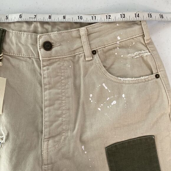 SER.O.YA Crew Pant in Cario Patch Organic Cotton Button Fly High Rise Banded Hem - Picture 10 of 16